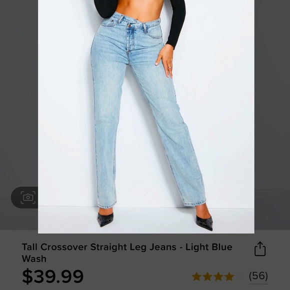Fashion Nova Denim - Tall cross over straight leg high rise jean